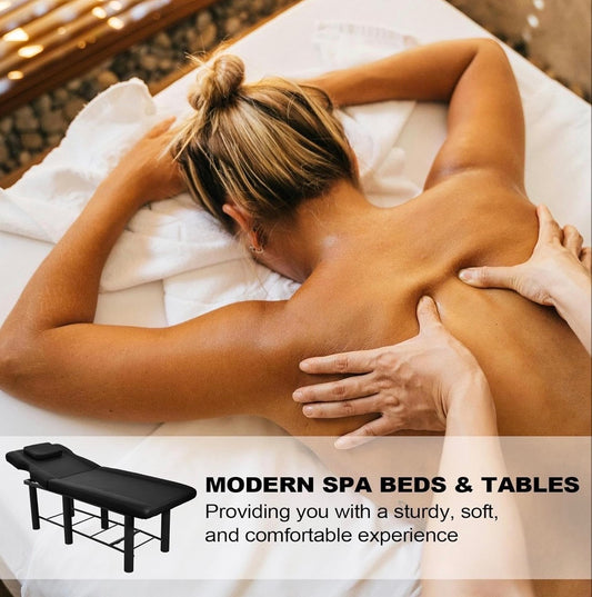 NEW- Heavy Duty Massage Table | Stationary Massage Beds with Adjustable Backrest | Heavy Duty Bed, 440.9Lbs Capacity Waxing Bed for Rehabilitation Spa Massage