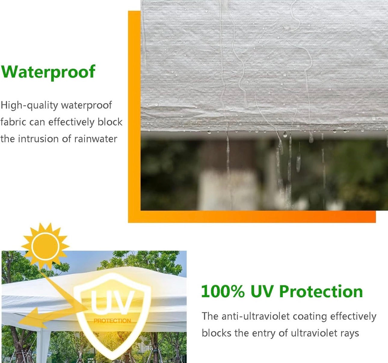 NEW- Outdoor Canopy Tent Patio Camping Party Tent Wedding Canopy Tents for Parties Gazebo Shelter BBQ Events Booths with Removable Sidewalls (10'x20' 4 Sidewalls)