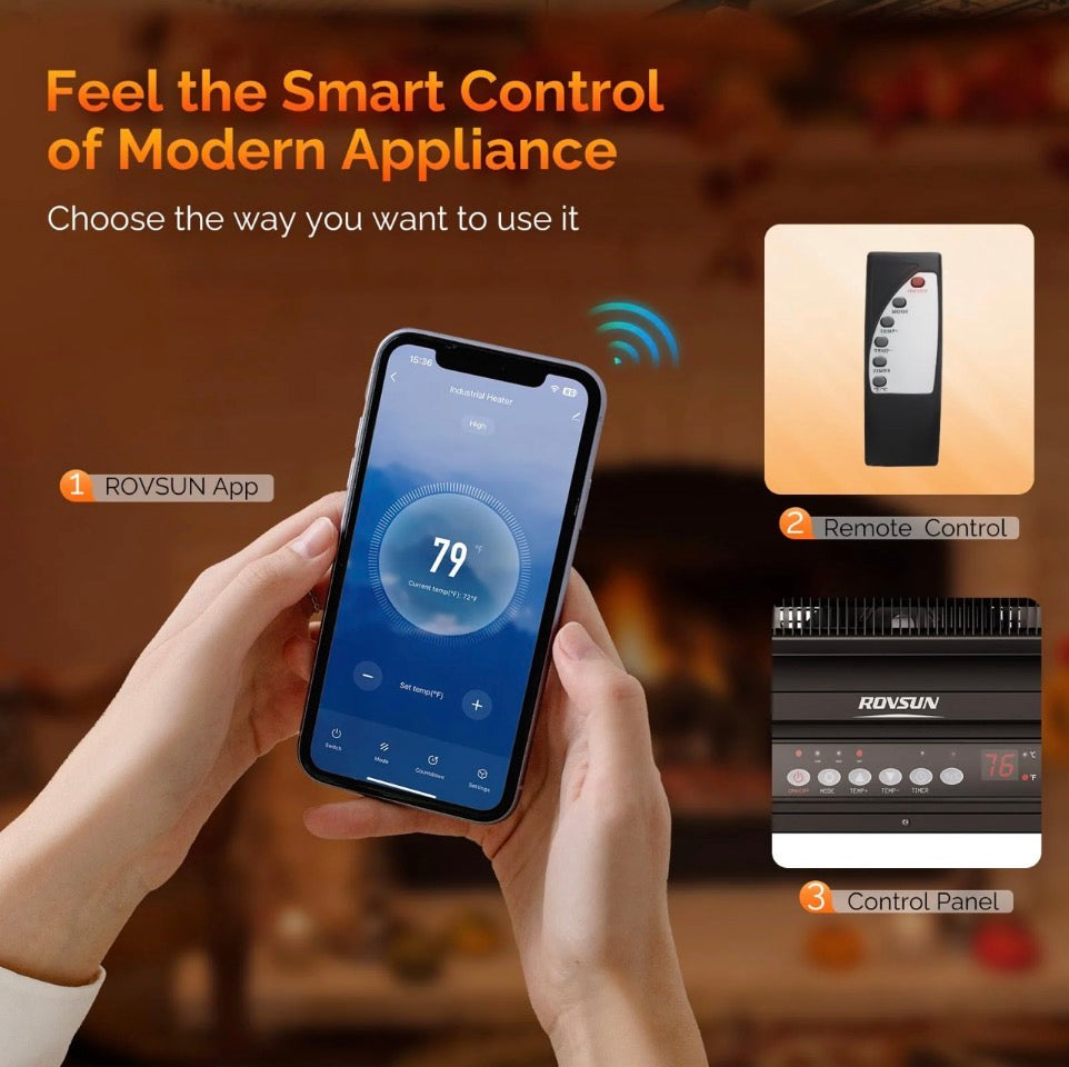NEW- ROVSUN 10000W 240V Digital Ceiling Electric Mounted Heater with Remote & APP Control