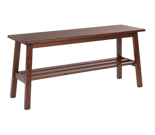 NEW- VINGLI Solid Wood Dining Bench 39" Wooden Bench for Entryway, Bedroom, Kitchen & Living Room, with Shoe Rack Storage (walnut)
