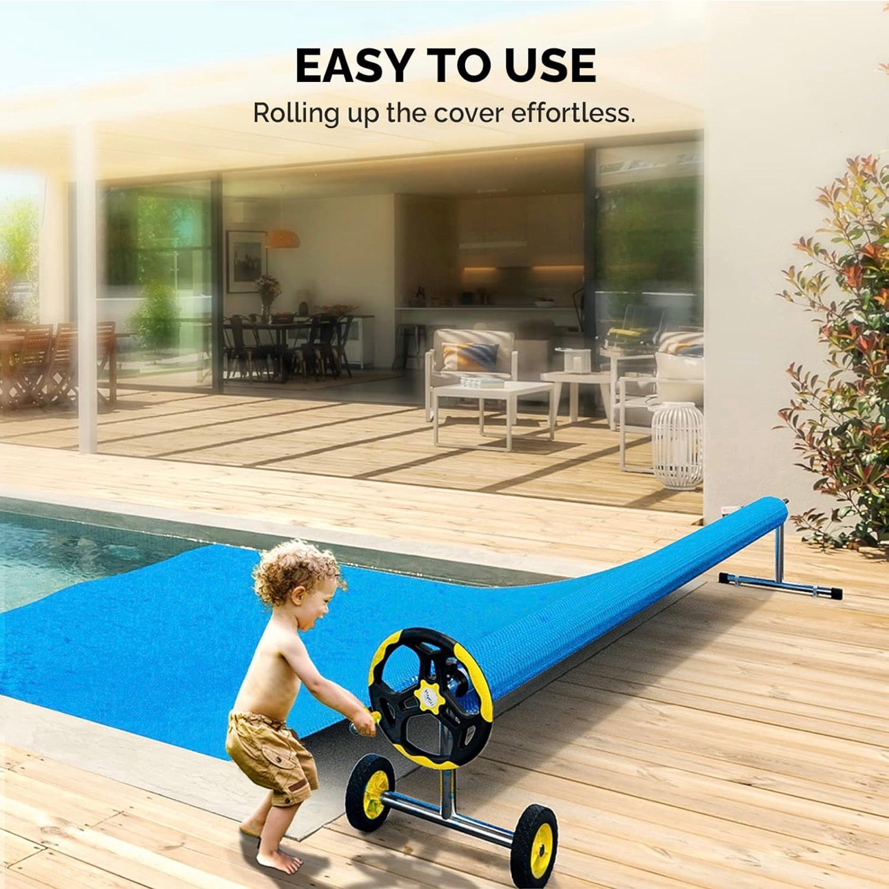 NEW- VINGLI Pool Cover Reel Set Pool Solar Cover Reel for Inground Swimming Pool, Aluminum Solar Swimming Inground Cover Blanket Reel (Upgrade) (18 Feet)