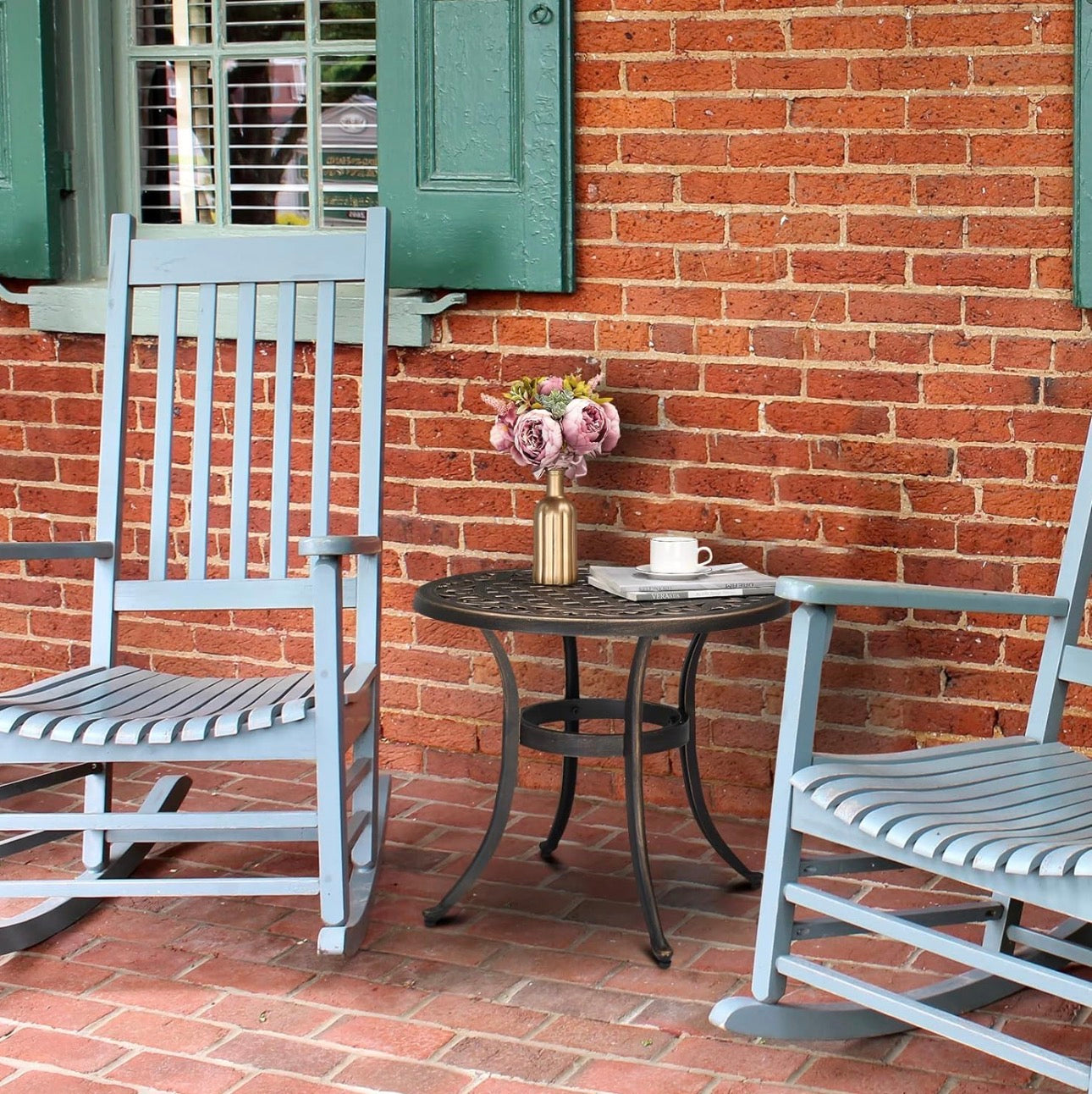 NEW- VINGLI 24" Cast Aluminum Outdoor Side Table, All Weather Round Patio Coffee Table Porch Table Bistro Table End Table Bronze 24"
Round Table