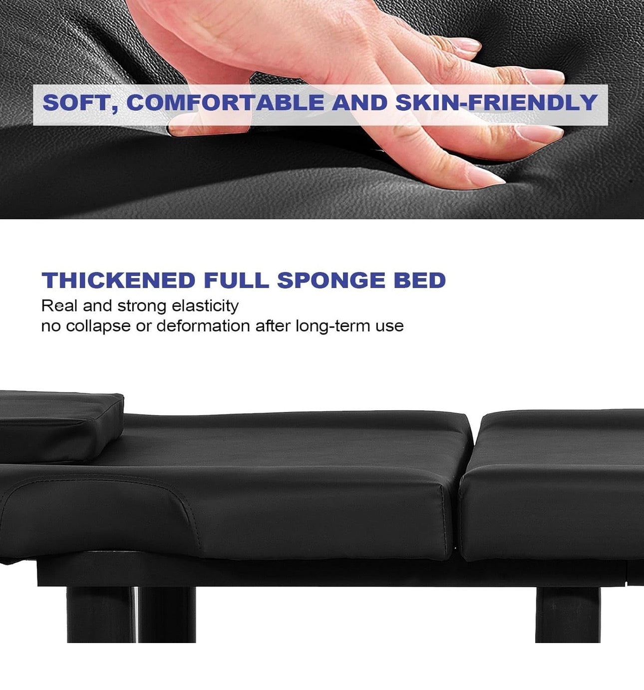 NEW- Heavy Duty Massage Table | Stationary Massage Beds with Adjustable Backrest | Heavy Duty Bed, 440.9Lbs Capacity Waxing Bed for Rehabilitation Spa Massage