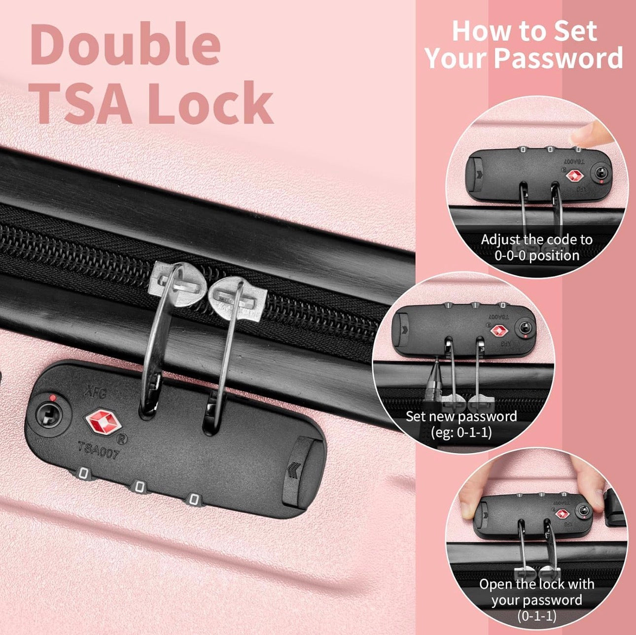 NEW- Karl home Carry On Luggage 22x14x9 Airline Approved, ABS Hardshell Suitcase with TSA Lock & Spinner Wheels, Durable Small Suitcase Rolling Luggage for Business Travel, Pink