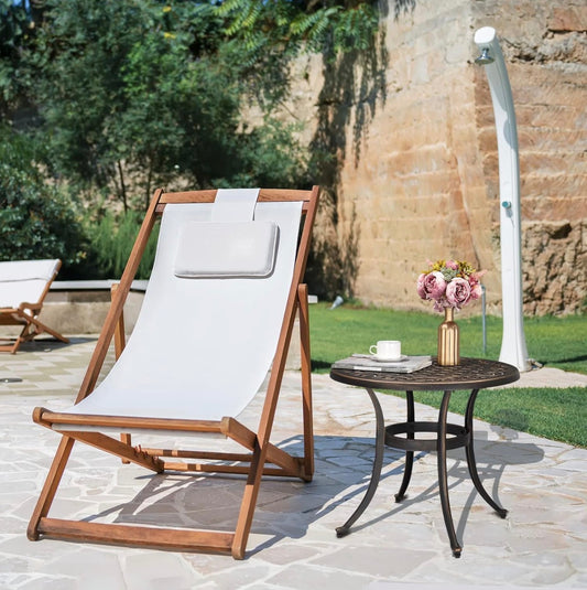 NEW- VINGLI 24" Cast Aluminum Outdoor Side Table, All Weather Round Patio Coffee Table Porch Table Bistro Table End Table Bronze 24"
Round Table