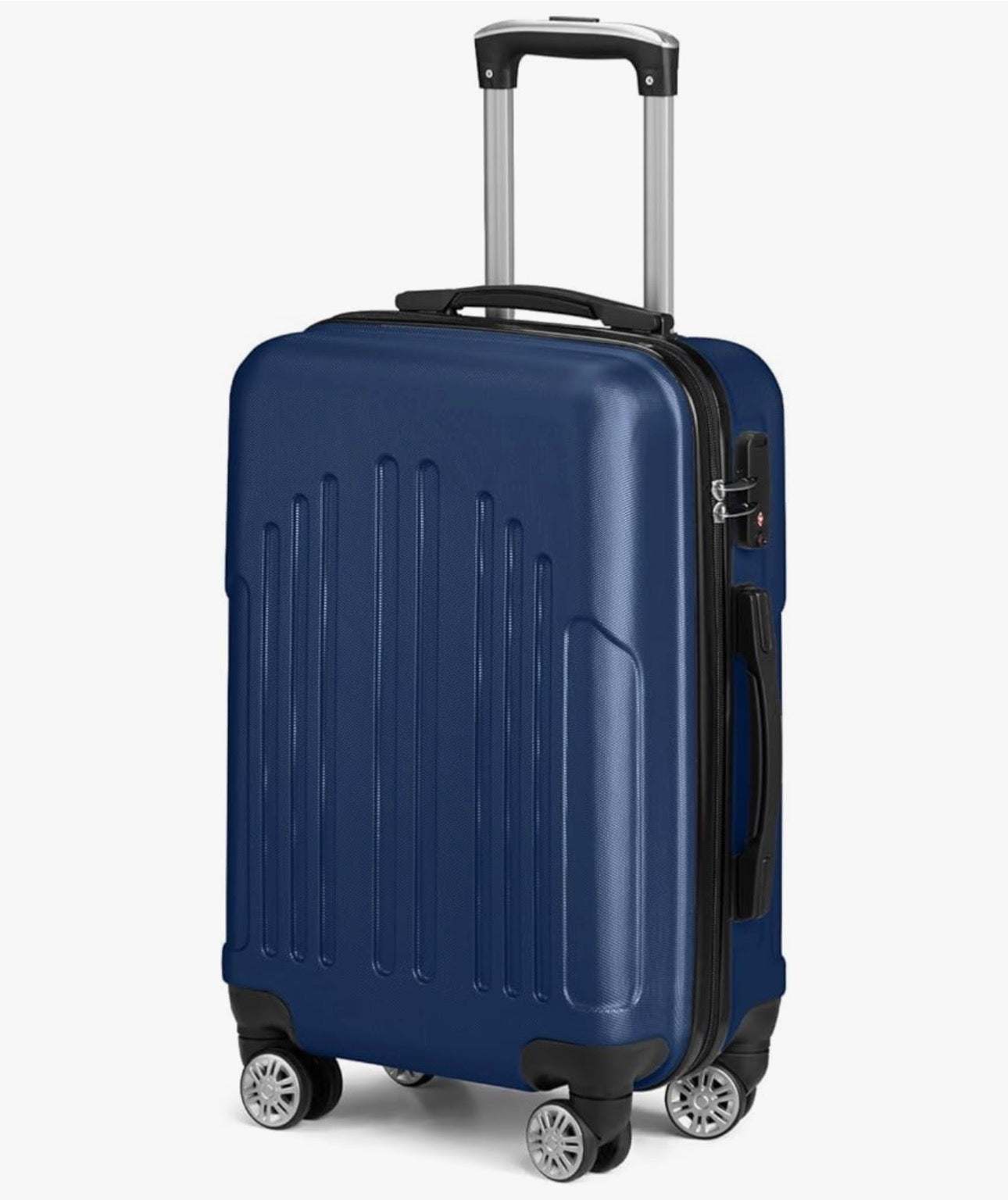 NEW- Karl home Carry On Luggage 22x14x9 Airline Approved, ABS Hardshell Suitcase with TSA Lock & Spinner Wheels, Durable Small Suitcase Rolling Luggage for Business Travel, Navy Blue