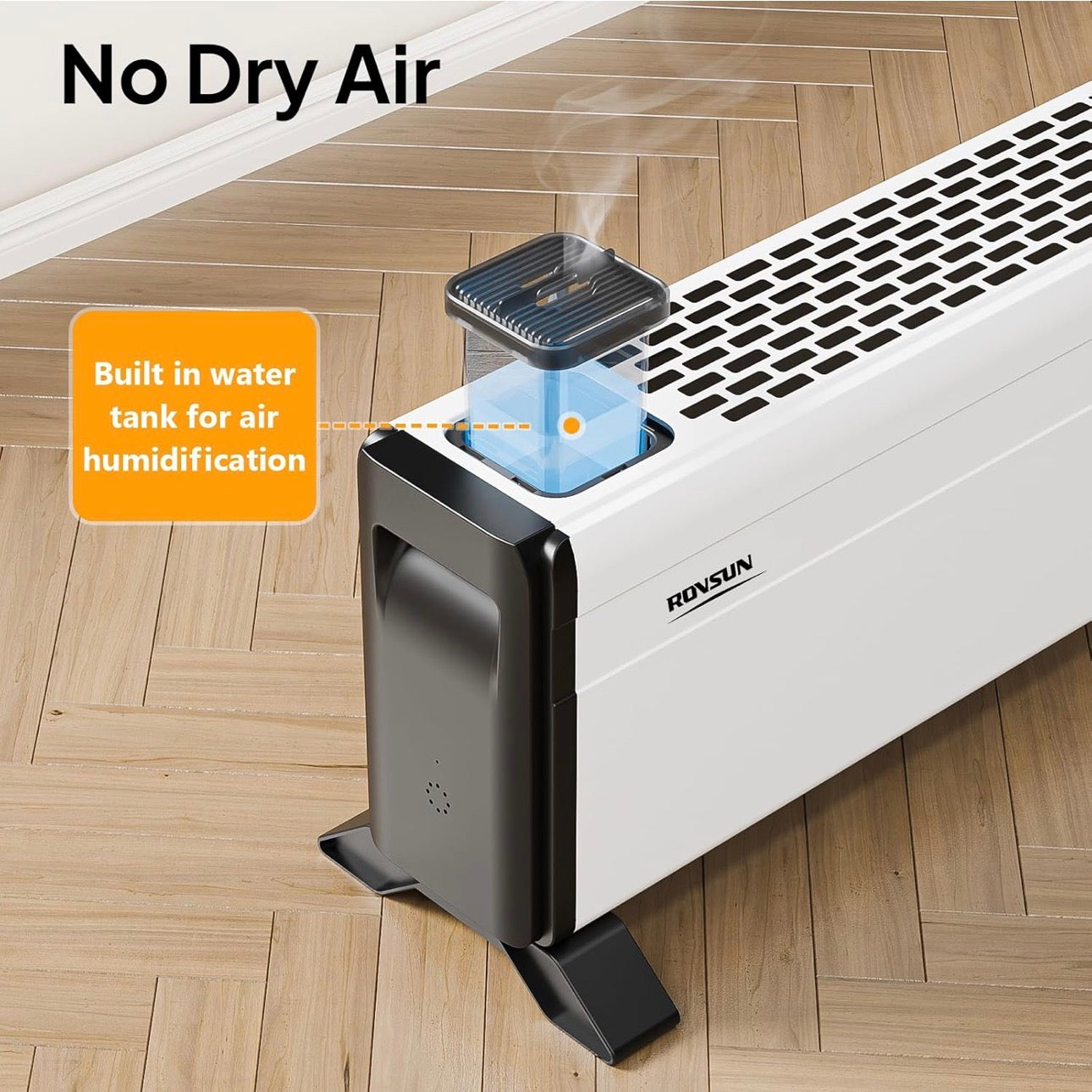 NEW- ROVSUN 32'' Electric Baseboard Heater with Easy Button Control, 1500W Convection Space Heater w/Adjustable Heating Modes, Overheat & Tip-Over Protection for Indoor Home Bedroom Office,