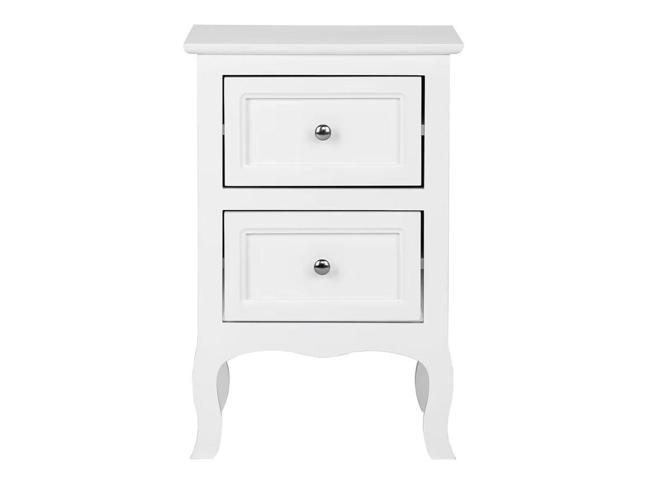 USED GOOD- Bonnlo White Nightstand with 2 Drawers, Night Stands for Bedrooms, Small Bed Side Table/White Night Stand with Drawers for Small Spaces, College Dorm, Kids' Room, Living Room, French, 16W × 12D x 24H
