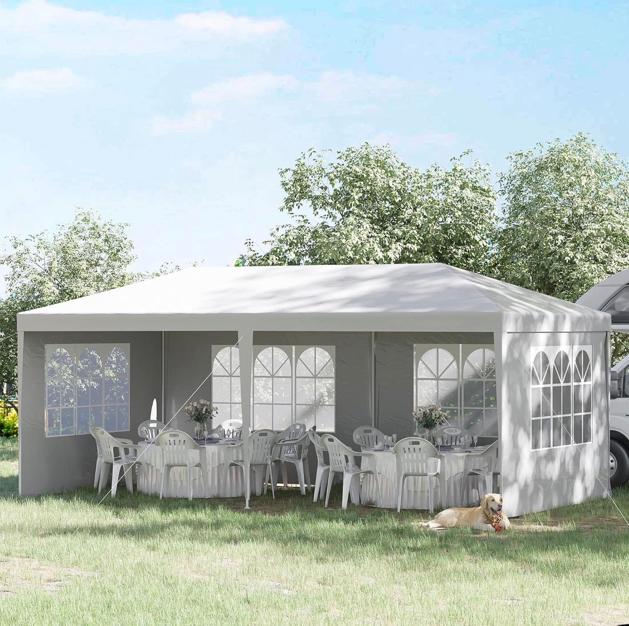 NEW- Outdoor Canopy Tent Patio Camping Party Tent Wedding Canopy Tents for Parties Gazebo Shelter BBQ Events Booths with Removable Sidewalls (10'x20' 4 Sidewalls)