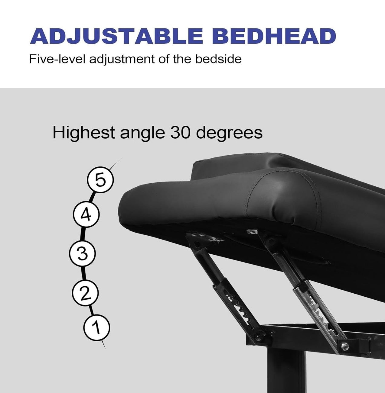 NEW- Heavy Duty Massage Table | Stationary Massage Beds with Adjustable Backrest | Heavy Duty Bed, 440.9Lbs Capacity Waxing Bed for Rehabilitation Spa Massage