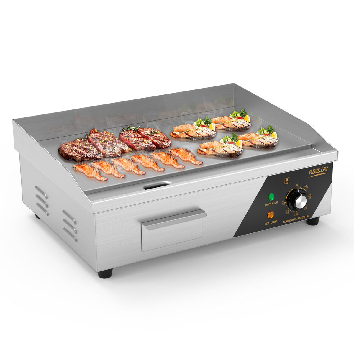 NEW- ROVSUN 22" 1600W 110V Commercial Electric Griddle Countertop