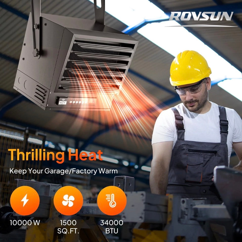 NEW- ROVSUN 10000W 240V Digital Ceiling Electric Mounted Heater with Remote & APP Control